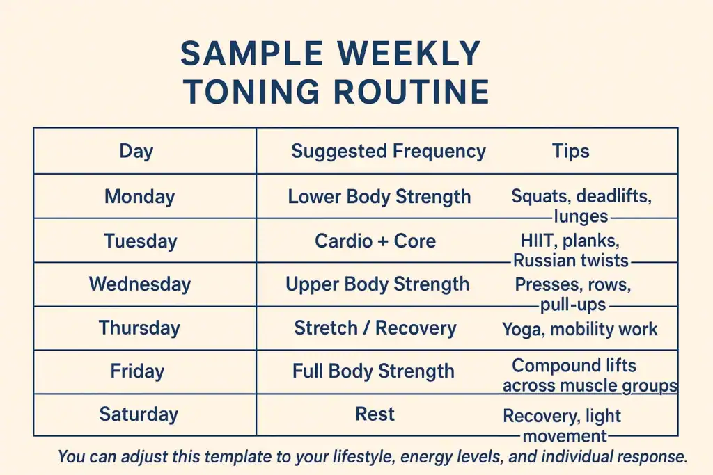 Achieving the Perfect Tone: How Often Should You Exercise for Results? 4 Weekly exercise Port Glasgow plan graphic