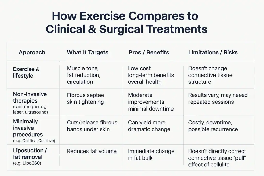 Sculpting Your Bum: Can Toning Exercises Really Reduce Cellulite? 2 How exercise compares to treatments from Lipo 360 Port Glasgow