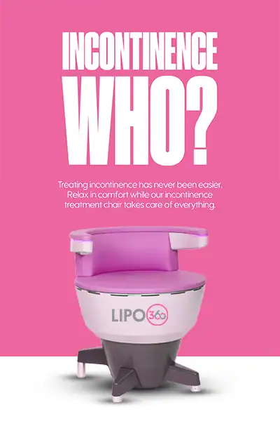 LIPO360 EMS Chair Can Help with Urinary Incontinence 2 Image of a urinary incontinence treatment seat Port Glasgow
